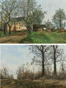 BRAUN Wilhelm Hans 1873-1938,Mixed lot 2 pieces: farmstead and forest l,1896,im Kinsky Auktionshaus 2021-07-06