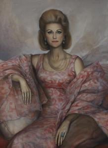 BRAVO Claudio 1936-2011,Portrait of an elegant woman in pink dress,1966,Rosebery's GB 2024-03-12