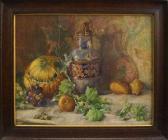 BRAY BAKER Mary,Still life of jug, pumpkin, pears and grapes,Rosebery's GB 2014-02-08