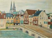 BRAY Ernest 1883-1969,Le vieux quartier de Pont sur Eure,1963,De Maigret FR 2019-12-11