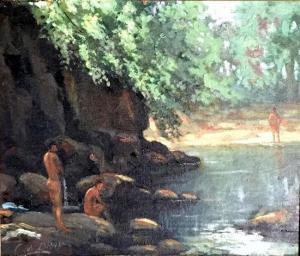 BRAY J.W 1900,Boys at the Swimming Hole,Theodore Bruce AU 2016-10-30