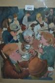 BRAY Phyllis 1911-1991,figures in a tea room,Lawrences of Bletchingley GB 2017-07-18