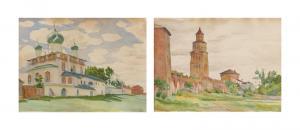 BRAZ Osip Emmanuelovich 1873-1936,The Cathedral of Zanmenie; and The towers of the ,1926,Christie's 2012-11-26