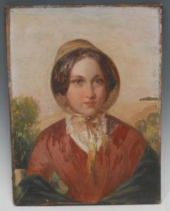 BREACH Edward R 1868-1888,Portrait of a Young Lady, half-leng,1872,Bamfords Auctioneers and Valuers 2020-12-02