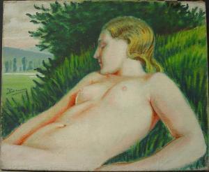 breaux,Aktportrait einer liegenden Frau im Gras,1930,Horster DE 2010-01-02