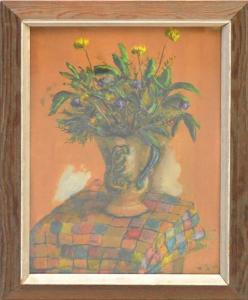 BRECHER Samuel 1897-1982,vase of flowers on a checkered table,Hood Bill & Sons US 2019-05-28