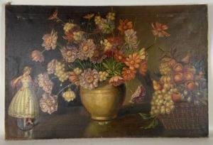 BRECK John Leslie 1860-1899,Composition aux fleurs et fruits,Hotel des ventes Giraudeau 2022-02-09