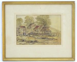 BRECKNER A 1900-2000,A farmstead scene with figures and animals in,20th century,Claydon Auctioneers 2020-05-28