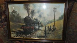 BRECKON Don 1935-2013,Locomotive going past workmen,Moore Allen & Innocent GB 2016-03-11