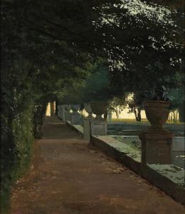 BREDAL Niels 1841-1888,Sunset at Villa d'Este,Bruun Rasmussen DK 2023-07-31