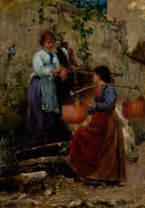 BREDT Ferdinand Max 1860-1921,A Chat beside the Fountain,William Doyle US 2023-04-05