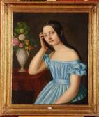 BREDT Peter Carl 1800-1800,Portrait d'une jeune fille accoudée,1841,VanDerKindere BE 2011-06-21