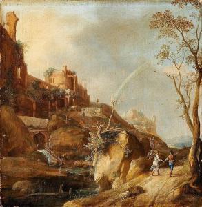 BREENBERGH Bartholomeus 1598-1657,Mountainous Landscape with Tobias and the Angel,Van Ham 2014-11-14