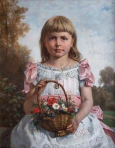 BREITBACH Carl 1833-1904,Dziewczynka z polnymi kwiatkami,1888,Sopocki Dom Aukcjny PL 2022-08-20