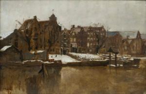 BREITNER Georg Hendrik 1857-1923,A snowy view of the Teertuinen in Amsterdam,Venduehuis 2023-11-14
