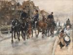 BREITNER Georg Hendrik 1857-1923,Artillerie op brug',Venduehuis NL 2023-11-14
