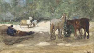 BREITNER Georg Hendrik 1857-1923,Resting horses near a sandpit, The Hague,Christie's GB 2014-10-07