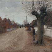 BRENDEKILDE Hans Andersen 1857-1942,Autumn day in a village,Bruun Rasmussen DK 2011-06-27