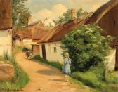 BRENDEKILDE Hans Andersen 1857-1942,Village scenery in the summertime,Bruun Rasmussen DK 2020-08-03