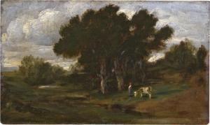 BRENDEL Albert Heinrich 1827-1895,Landschaft bei Weimar mit Viehhirtin,Galerie Bassenge 2023-11-30