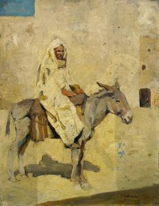 BRENDEL Karl Alexander 1877-1945,North African scene with a figure on a donkey,Rosebery's 2016-03-23