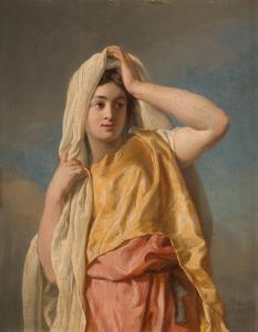 BRENET Nicolas Guy 1728-1792,Jeune femme levant un voile,1776,Ader FR 2023-11-21