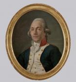 BRENET Nicolas Guy 1728-1792,Portrait d'un officier,1791,Millon & Associés FR 2012-12-05