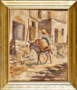 BRENNAUER 1955,Arab representation of women on donkey,1955,Twents Veilinghuis NL 2013-01-05