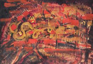 BRENNEIS Jo 1910-1994,Composition in red,1960,Peter Karbstein DE 2019-07-06