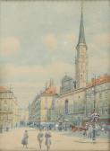 BRENNER Franz 1873-1945,Michaelerplatz in Vienna,Palais Dorotheum AT 2019-03-09