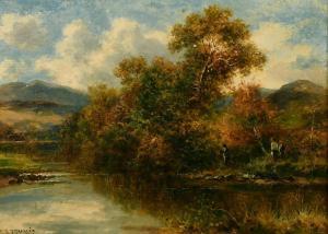 BRENNIR Carl 1850-1920,Figures by a river with hills beyond,John Nicholson GB 2021-12-22