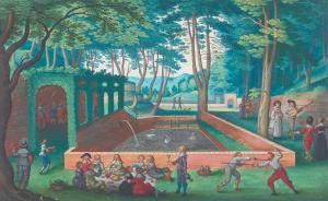 BRENTEL Friedrich 1580-1651,Gardens of a villa with elegant company eating by ,Bonhams GB 2024-03-12
