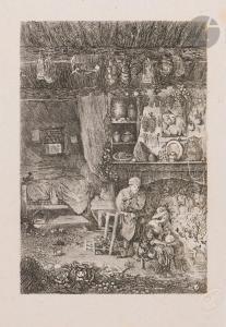 BRESDIN Rodolphe 1822-1885,Intérieur flamand,1856,Ader FR 2024-03-14