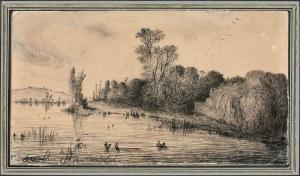 BRESDIN Rodolphe 1822-1885,La mare aux canards,1854,Ferri FR 2024-03-22