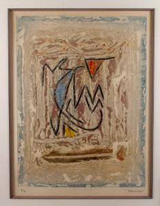 BRESSON Pierre,Abstrakte Komposition Arrangement von Zeichen und ,1980,Mehlis DE 2016-08-25