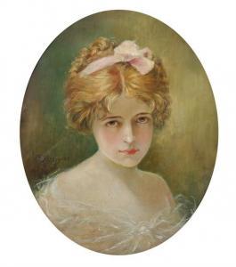 bretsnyder arno 1885,PORTRAIT OF A GIRL WITH CURLS,Sloans & Kenyon US 2009-04-24