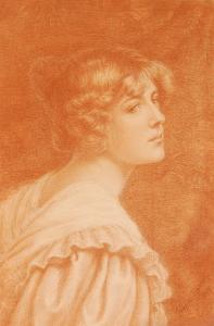 BRETT Jasper,Head and shoulders portrait of a young woman,1895,Burstow and Hewett GB 2009-03-25
