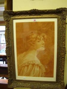 BRETT Jasper,Portrait, head and shoulders of girl,1895,Stride and Son GB 2009-04-24