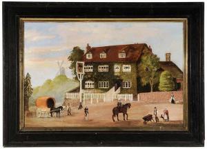 BRETTE George,View Outside a Tavern,1880,Brunk Auctions US 2016-07-08