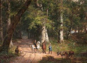 BREUHAUS DE GROOT Frans Arnold I 1796-1875,Encounter in the Wood,Stahl DE 2016-11-26