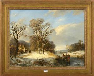 BREUHAUS DE GROOT Frans Arnold I 1796-1875,Paysage d\’hiver animé,VanDerKindere BE 2021-06-15