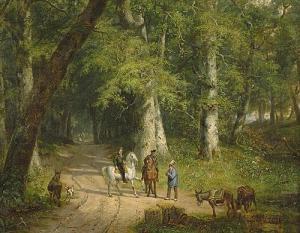 BREUHAUS DE GROOT Frans Arnold I 1796-1875,Reiter im Gespräch auf einem Waldw,1839,Galerie Bassenge 2016-05-27