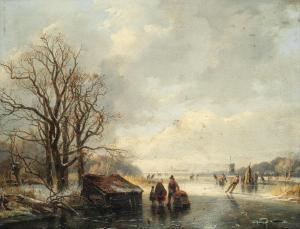 BREUHAUS DE GROOT Frans Arnold I 1796-1875,Skaters on a frozen canal,Bonhams GB 2021-11-10
