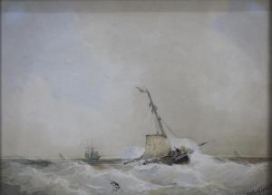 BREUHAUS DE GROOT Frans Arnold II 1824-1872,Schepen op zee,1844,Venduehuis NL 2020-11-02