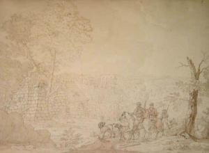 BREUILPONT de Marquis,Chasseurs dans un paysage de forêt etde forge de P,1812,Daguerre 2004-06-25