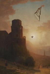 BREVOORT James Renwick 1832-1918,Figures traversing a path at dusk,Tennant's GB 2023-05-26
