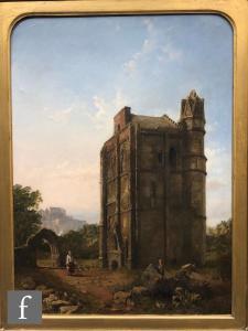 BREWER Henry William,A figure walking beside a ruined tower,Fieldings Auctioneers Limited 2021-09-16