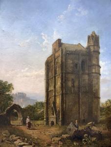 BREWER Henry William 1830-1903,Figure Beside Ruined Tower,Duggleby Stephenson (of York) 2021-11-04