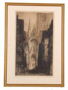 BREWER James Alphege 1909-1938,Continental Cathedral Ediface - possibly Rouen,Keys GB 2023-07-26