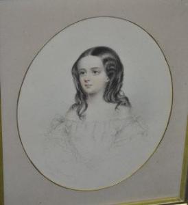 BREWER Julian C,Half length portrait of young girl,1859,Shapes Auctioneers & Valuers GB 2011-03-24
